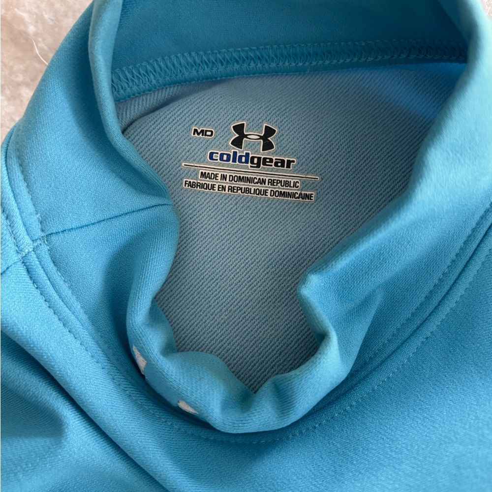 Under Armour ColdGear Performance Mock-neck Top Pullover Cyan Color Size MD - Picture 5 of 8